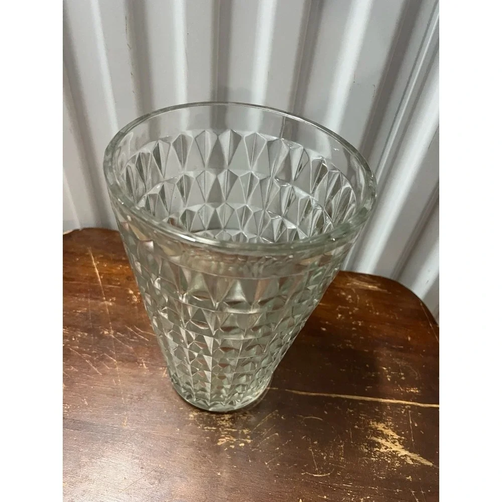 Vintage F.H. Brody & Co. Diamond Pattern Glass Vase